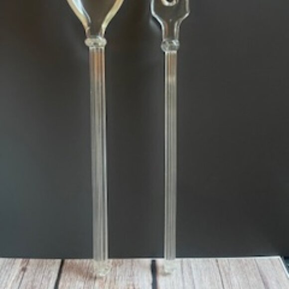 Vintage Midcentury Glass Salad Fork and Spoon - Picture 2 of 2